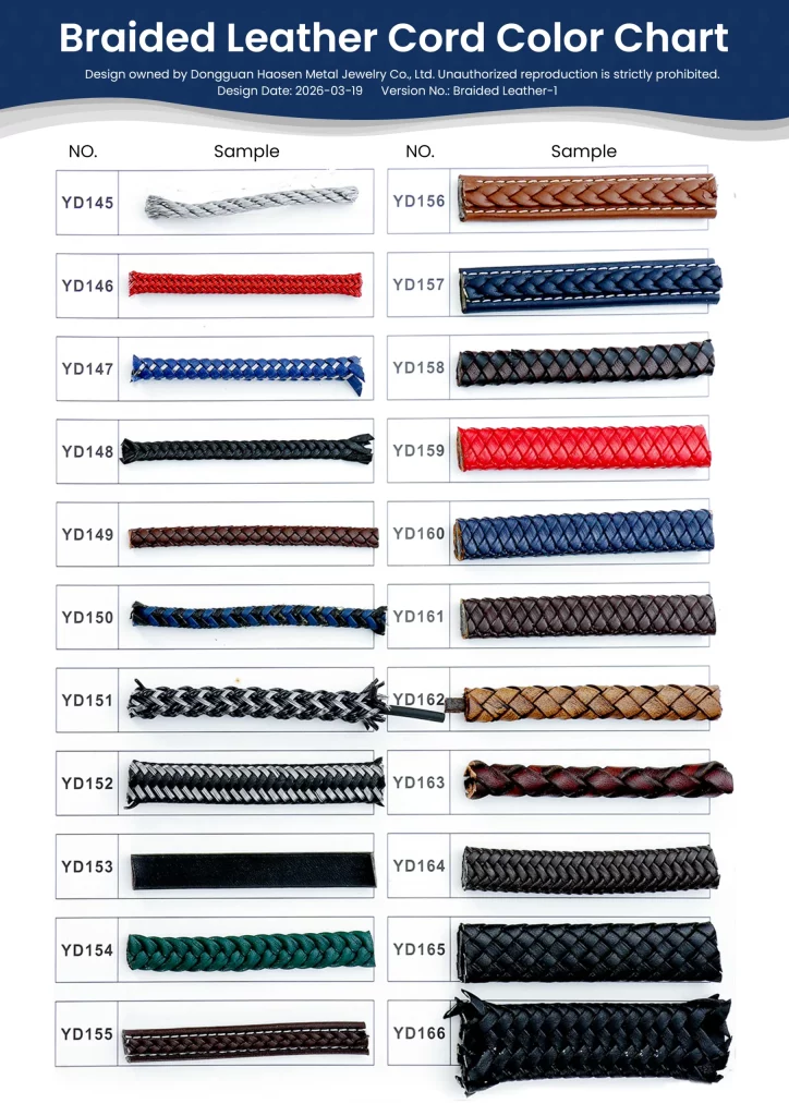 Haosen Jewelry Supplier Offering Thick, Stitched, and Flat-Braided Leather Cords for Men's Jewelry and Durable Accessories