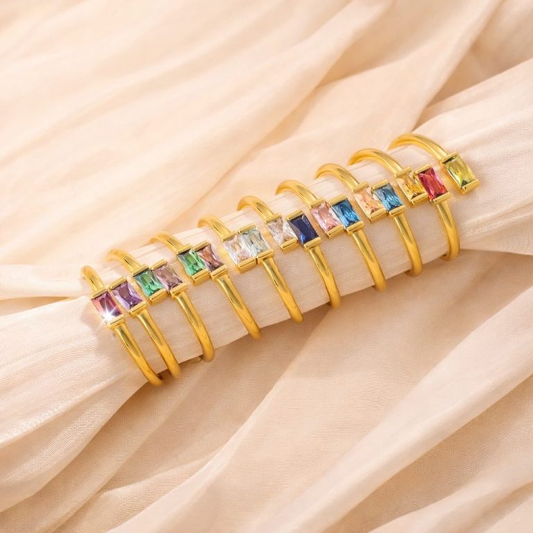 Birthstone Ring 316L Stainless Steel Bespoke Service Jewelry Manufacturer for Boutique Brands