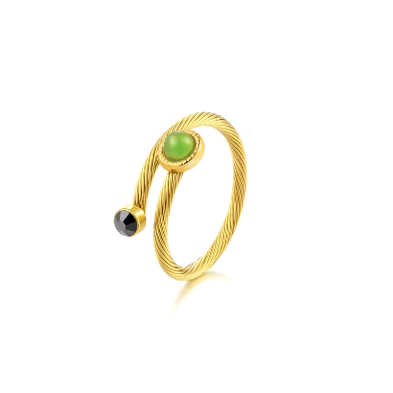 Birthstone Ring 316L Stainless Steel customizable china jewelry factory for fashion brands