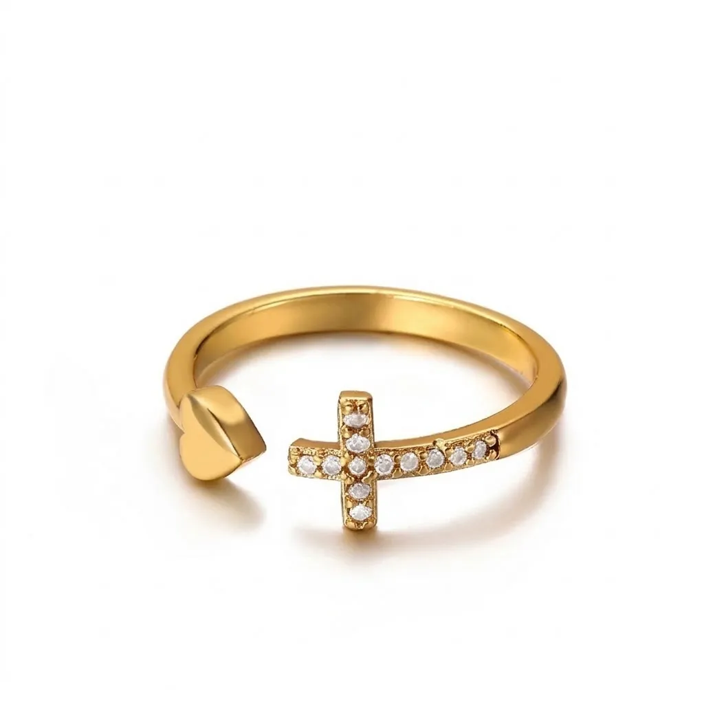 Cross Ring 316L Stainless Steel Logo Engraving Fashion Jewelry Supplier Amazon Sellers