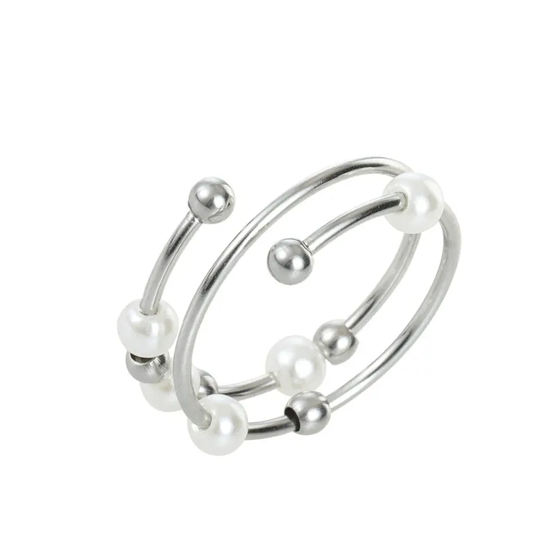 Pearl Ring 316L Stainless Steel custom branding jewelry oem expert for Amazon sellers