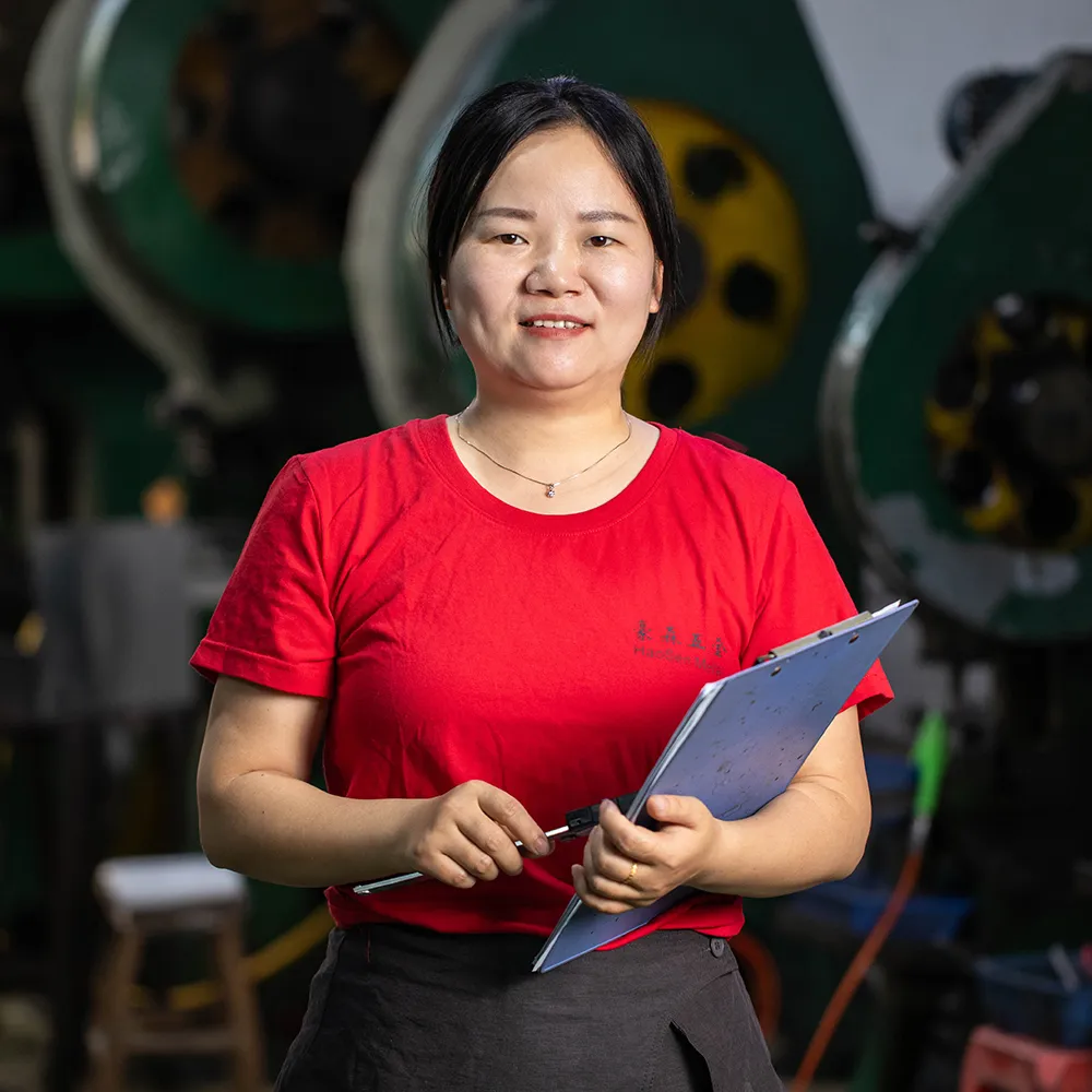 Mei Jiang- Production Manager overseeing fashion jewelry manufacturing at Haosen Jewelry