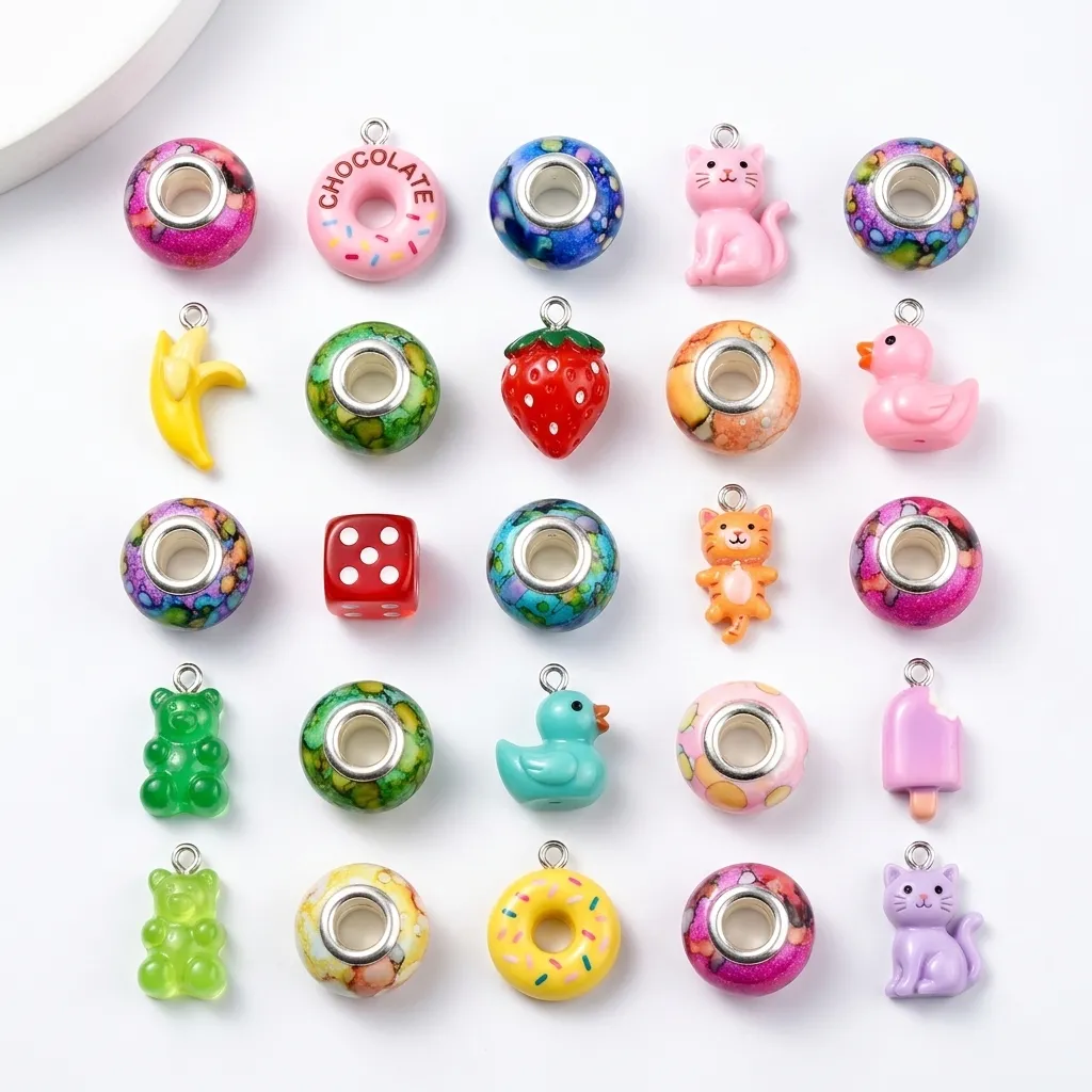 Custom resin charm manufacturing guide – lightweight with scratch-resistant coating, ideal for B2B themed charm programs, available for OEM/ODM orders with factory direct pricing