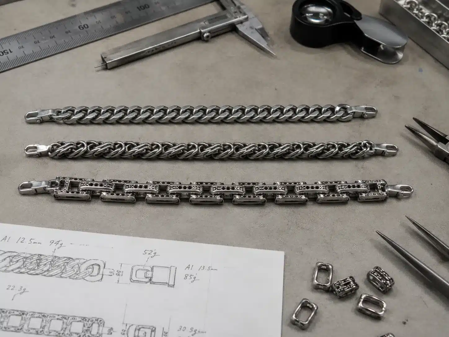 Complex structures, engraving, hollow details, or stone inlays increase labor cost.