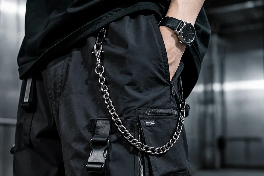 stainless steel functional pants chain, OEM heavy-duty streetwear accessory for bulk apparel brand orders