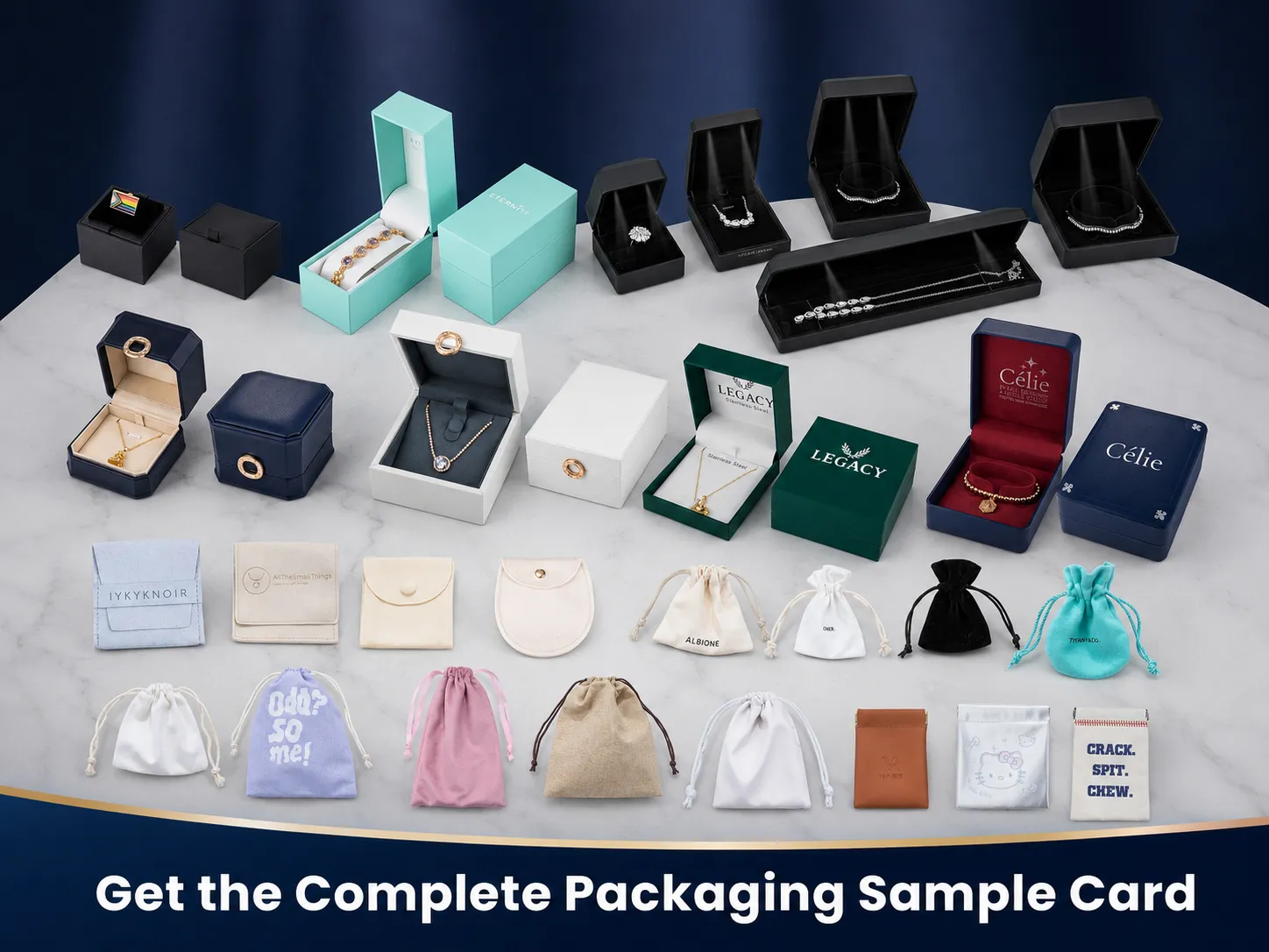 Get the Complete Packaging Sample Card. OEM/ODM Custom Jewelry Manufacturer