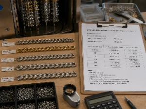 Order quantity influences jewelry unit cost, with small batches carrying higher per-piece costs and larger bulk orders improving production efficiency for custom OEM jewelry manufacturer projects.