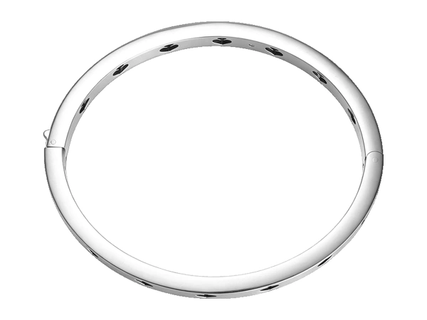 Custom oval stainless steel bangle bracelet with hinged structure for jewelry brand production