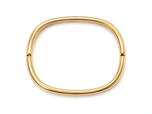 Custom rounded rectangular stainless steel bangle bracelet for OEM and ODM jewelry production