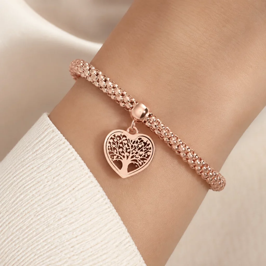 Tree of Life Charm Bracelet. Custom 316L stainless steel charm bracelets for OEM and private label jewelry brands.
