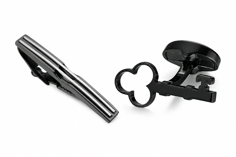 Cufflinks and tie clip manufacturer, providing OEM/ODM services, electroplated black