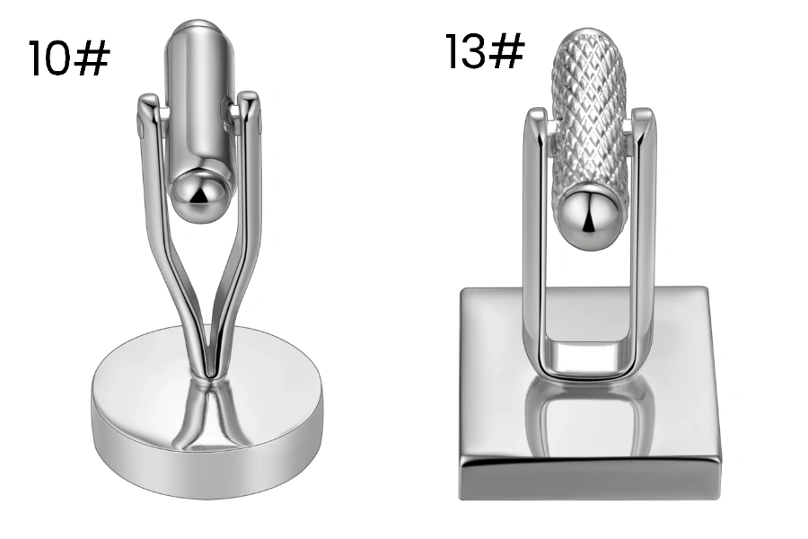 Right-angle bullet back cufflinks