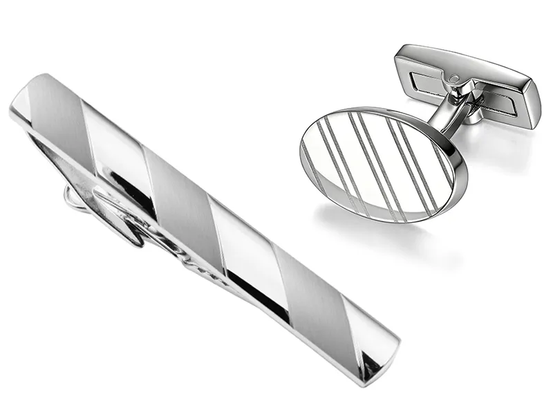 Shiny rhodium with Laser Pattern