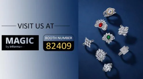 HAOSEN Jewelry at MAGIC Las Vegas 2026 Booth 82409 featuring gemstone ring collections