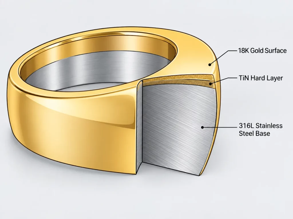 18k pvd gold layer structure diagram