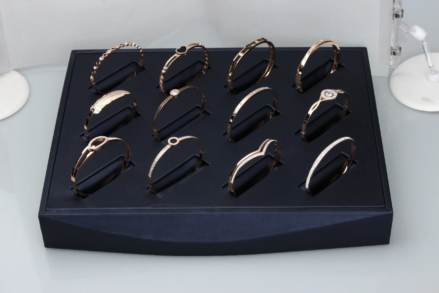 Bracelet collection displayed on a jewelry tray as a reference for custom jewelry packaging and private label project planning.