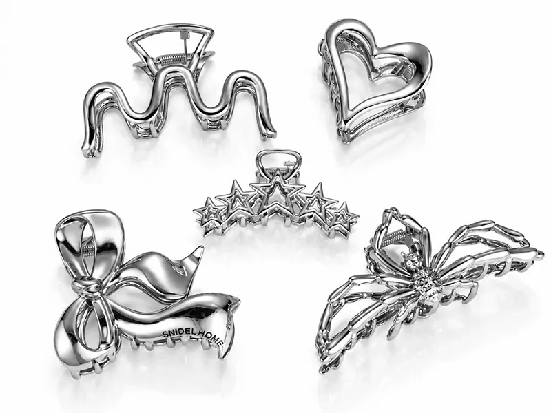 Existing alloy hair clip structures and standard components used to reduce custom tooling needs and sampling costs.