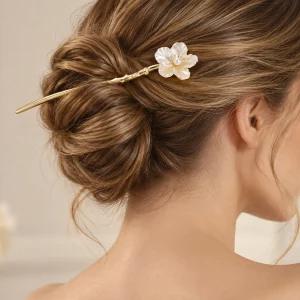 pearl flower hair stick model