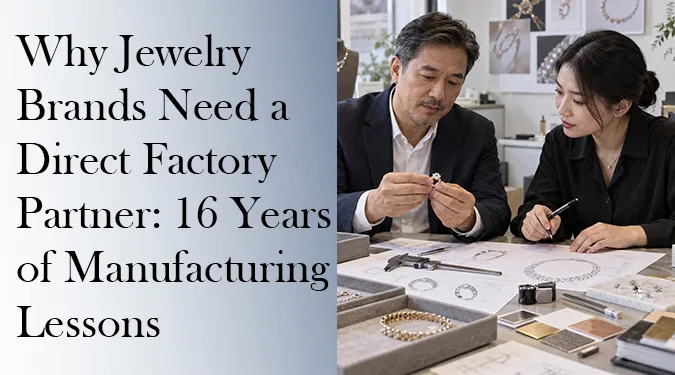 Jewelry brand and factory team reviewing custom jewelry samples and product specifications