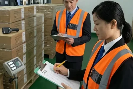 SGS third-party inspectors conducting a quality audit on custom 316L stainless steel jewelry shipments